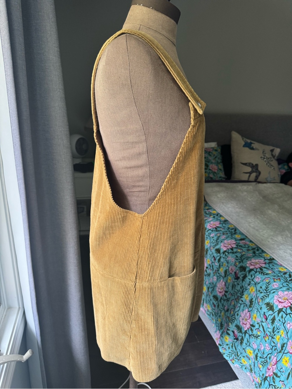 Zara Basic Mustard Yellow Corduroy Pinafore Overall Jumper Dress - Size Small